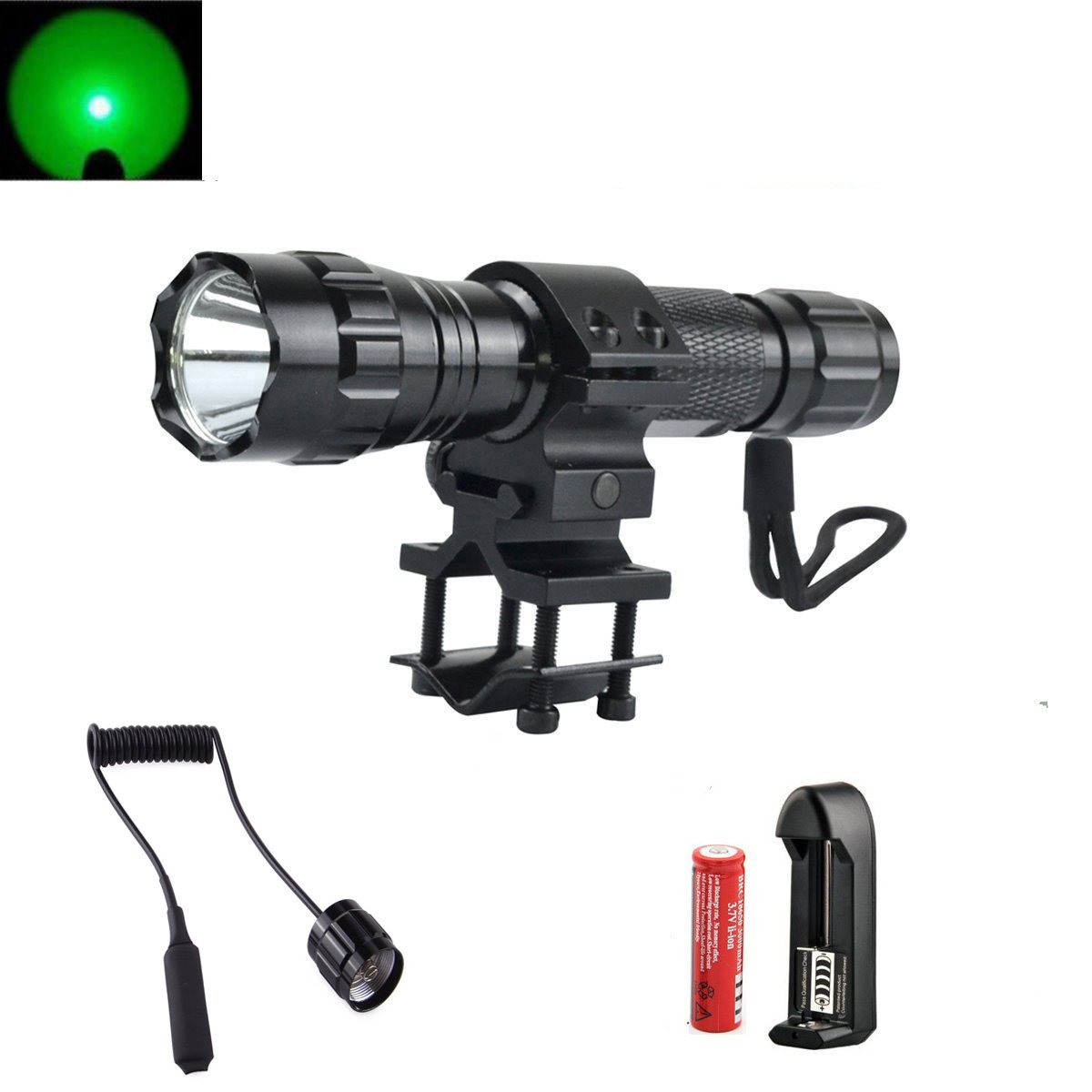 Green Led Hunting Light Kit 500+ yards Coyote Varmint Hog Night Hunt