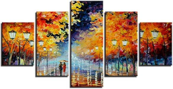 sybaozt Decoración para el hogar Cartel de Pintura 5 Paneles Pareja