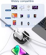 Addtam Extension Lead 2 AC Outlets 4 USB Ports 4.5A 1.6m Braided Cord view 6