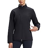 fit space Women's Softshell Jacket, Fleece Lined Warm Lightweight Windbreaker, Insulated Shell for Hiking Outdoors