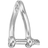 PATIKIL 316 Stainless Steel Twist Shackle 90 Degree 1/2" 12mm, Twisted Clevis with Screw Pin Marine Grade for Sailing Car Towing Outdoor Tents