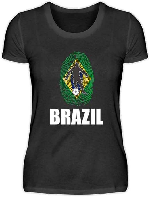 Women's Shirt Brazilian Football Soccer Jersey Russia 2018 Fingerprint National Design: Amazon 