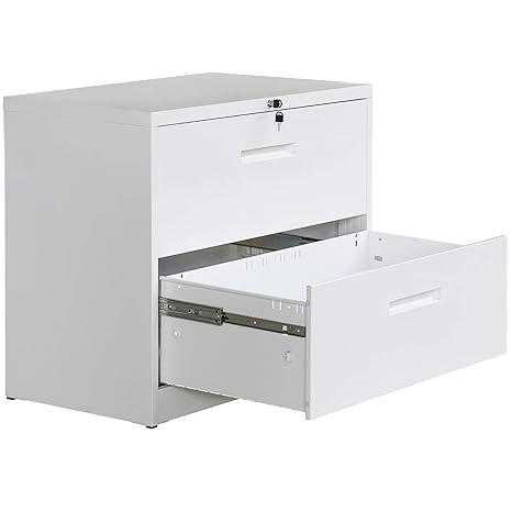 Merax Lateral File Cabinet 2 Drawer Locking Filing Cabinet 3 Drawers Metal Organizer With Heavy Duty Hanging File Frame For Legal Business Files Office Home Storage Lateral File Cabinets