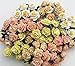 100 pcs mini Rose mixed Yellow color Mulberry Paper Flower 10 mm scrapbooking wedding doll house supplies card