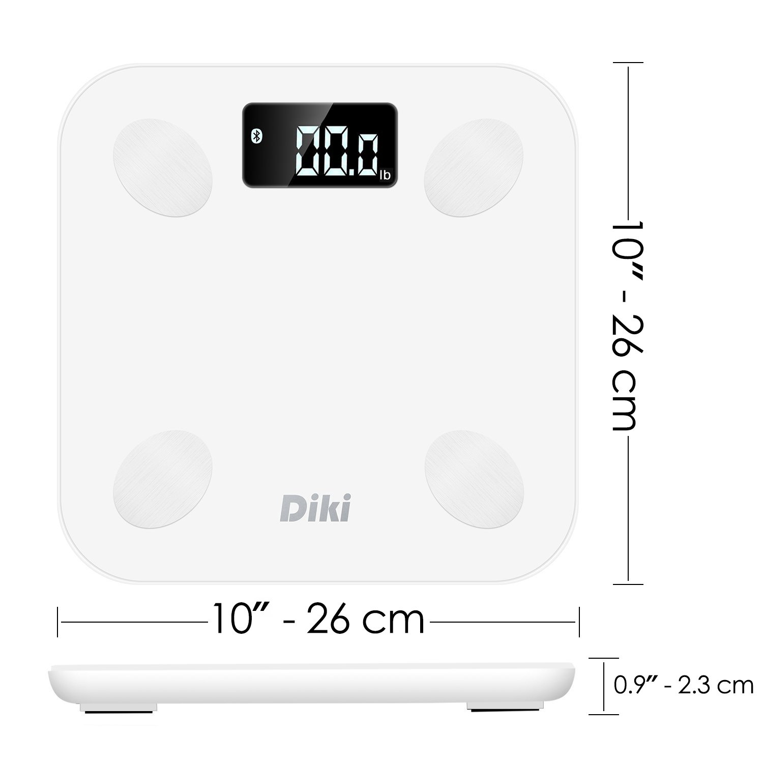 Body Fat Scales DIKI Bluetooth Body Weight Scale with iOS and Android