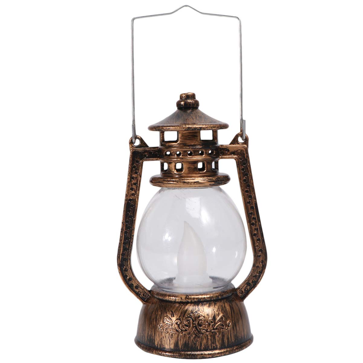 Mobestech Led Hurricane Lamps Portable Battery Operated Storm Lantern Retro Bronze Oil Lamps for Home Bar Garden Camping