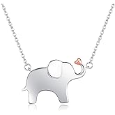 URONE Elephant/Panda/Hedgehog/Pig/Monkey Necklace 925 Sterling Silver Elephant/Panda/Hedgehog/Pig/Monkey Pendant Necklace Cute Animal Jewelry for Women