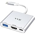 VVB USB C to HDMI Adapter,USB-C Adapter Hub with 4K HDMI,USB3.0,Type C PD Charge Port 4K Multiport Digital AV Converter for iPad Pro/air,MacBook Pro/air,Tablet,Switch and More USBC Device