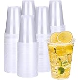 RACETOP 240 Pack Plastic Disposable Cups 16 oz, Clear Plastic Cups Bulk, Cold Drinking Party Cups, Transparent for Wedding,Thanksgiving, Christmas Party
