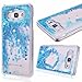Galaxy Sky Case, J3/J3 V Case,Galaxy Sol Case,DAMONDY Cute 3D Moving Stars Bling Liquid Glitter Floating Flowing Ultra Clear Hard Cover Case for Galaxy J3/Express Prime/Amp Prime -blue