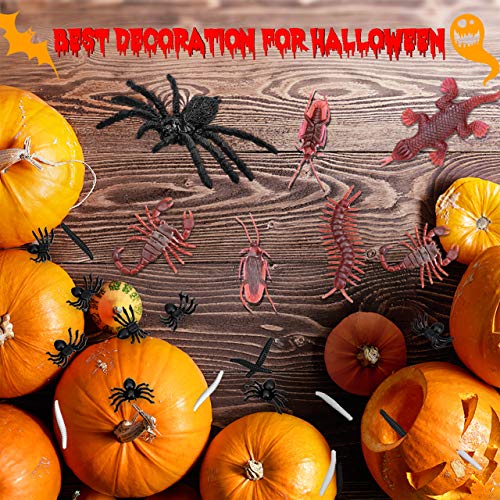 image for VIVREAL Halloween 120 Pieces ABS Realistic Bugs, 8 Kinds Fake Assorted