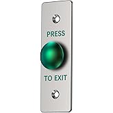 Push to Exit Button for Door Access Control Big Press Button Waterproof Stainless Steel Shell NO/COM Output