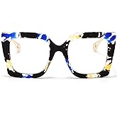 AIEYEZO Oversized Blue Light Glasses for Women, Anti Fatigue Prevent Headache Computer Eyeglasses