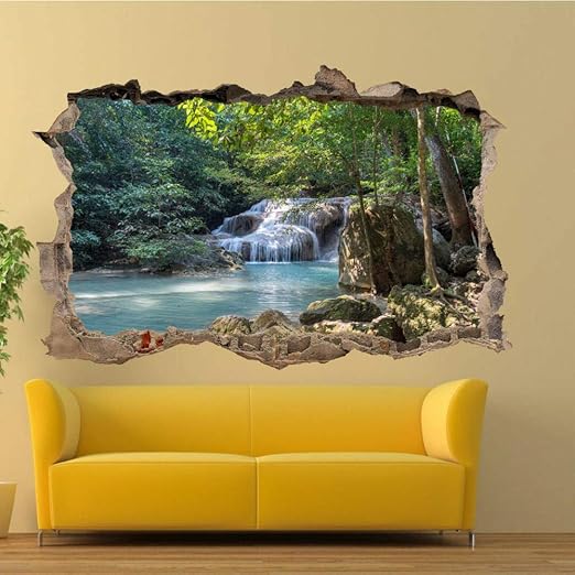 Wall Sticker NATURE RIVER WATERFALL WALL STICKERS 3D ART MURAL ROOM