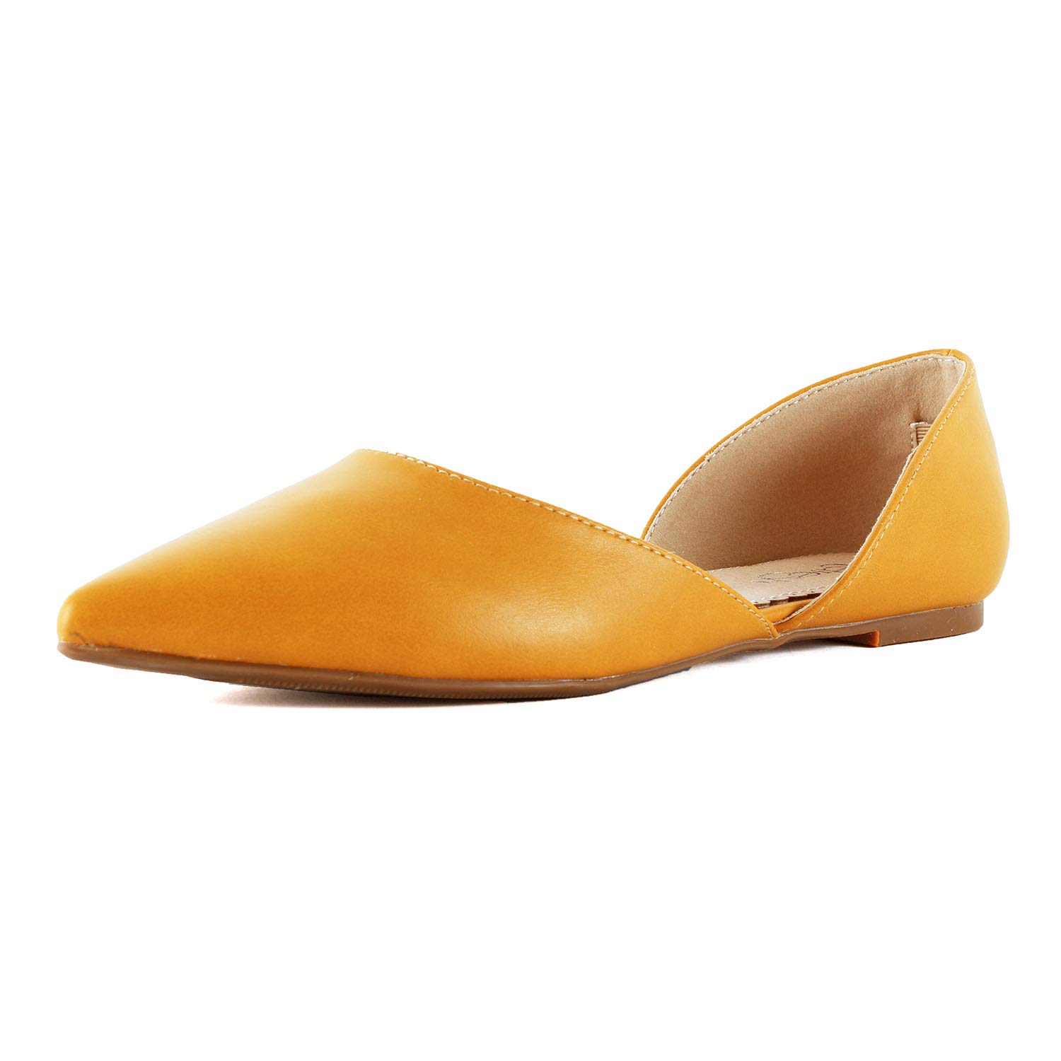 Guilty Heart Womens D'Orsay Almond Pointed Toe Slip On Casual Flats