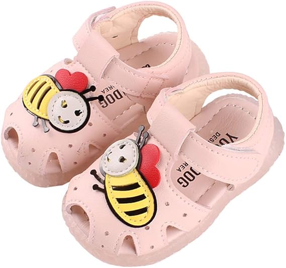 Amazon Co Jp サンダル ベビー シューズ 新生児 女の子 赤ちゃん 靴 ルームシューズ軽量 可愛い ファーストシューズ キッズ サンダル 幼児用 つま先保護 滑り止め 子ども 靴 通気 柔らかい ベビー 靴 プリンセスシューズ ハチ柄 ピンク 白 服 ファッション小物