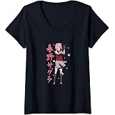 Womens Naruto Shippuden Sakura Cherry Blossoms Anime V-Neck T-Shirt