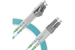 BEYONDTECH 3m (9.84ft) LC to LC Fiber Patch Cable – (2-Pack) UPC Multimode Duplex Fiber Optic Cable – 50/125µm core, Compatible with OM3 – 10G LSZH PUREOptics Series