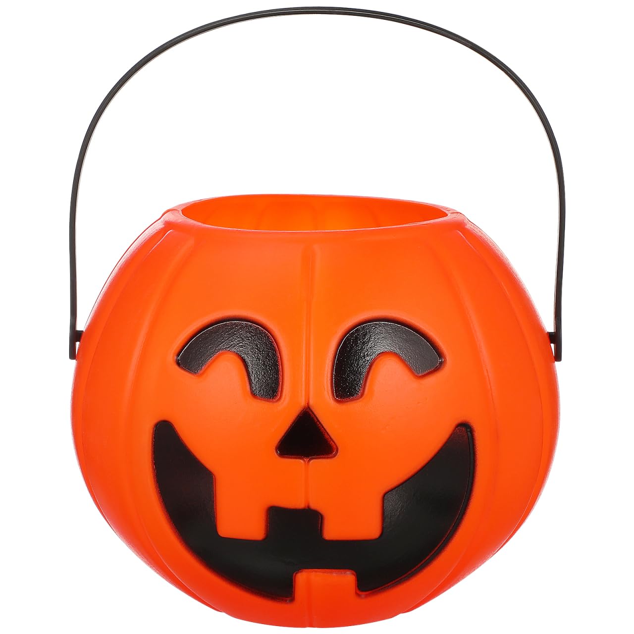 Sosoport Halloween Pumpkin Bucket Plastic Portable Lantern with Handle Creative Pumpkin Decoration Prop for Party Festival Atmosphere