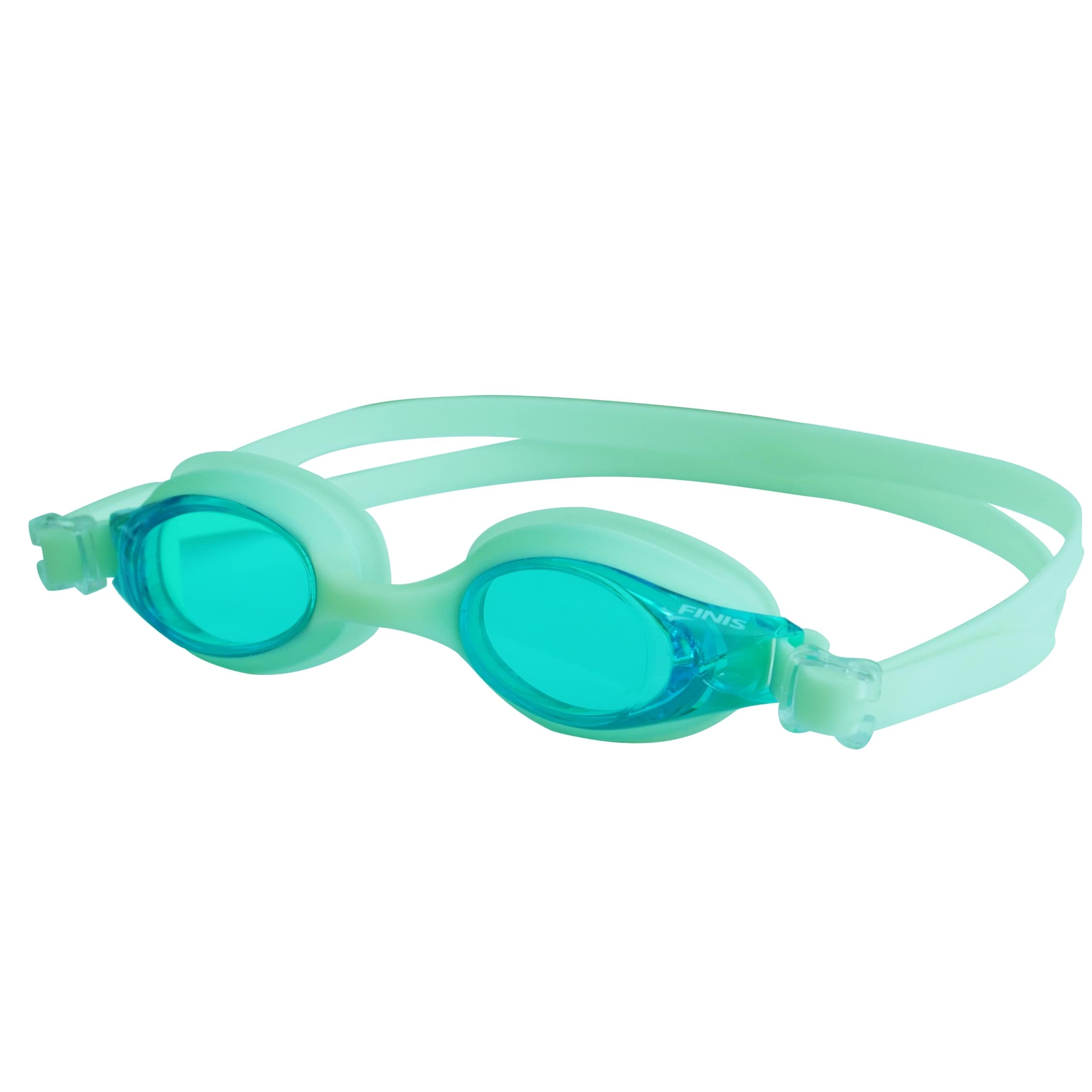 FINIS FlowGlow Goggles - Glow-in-the-Dark Kids Swim Goggles - Anti-Fog with UV Protection - Easily Adjustable for Children Ages 4 12 - Green