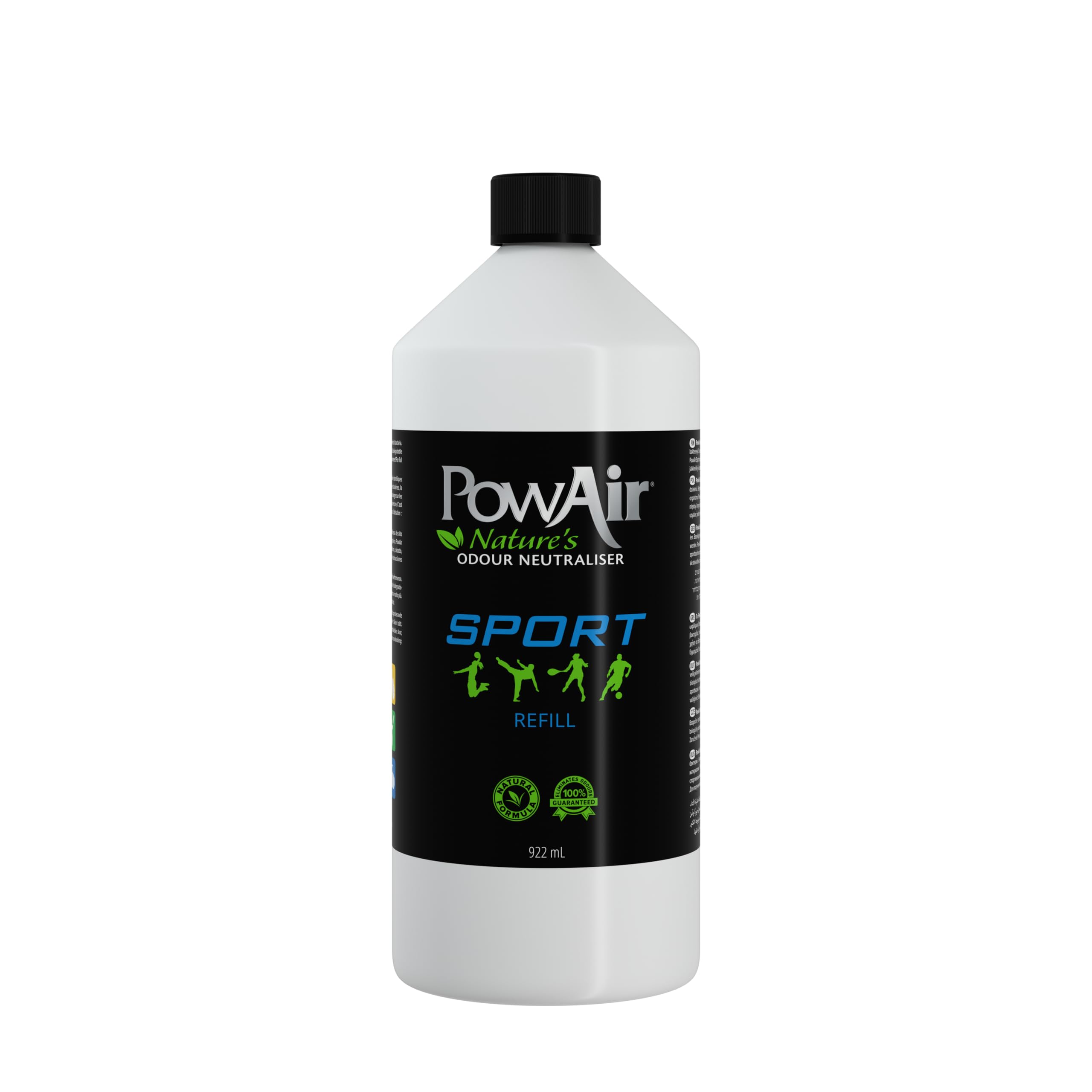 PowAir Sport Odour Removal Refill – Dual Action Enzymatic Formula - Eliminate Organic Odours from Sports Equipment and Clothing – 922ml Refill Bottle
