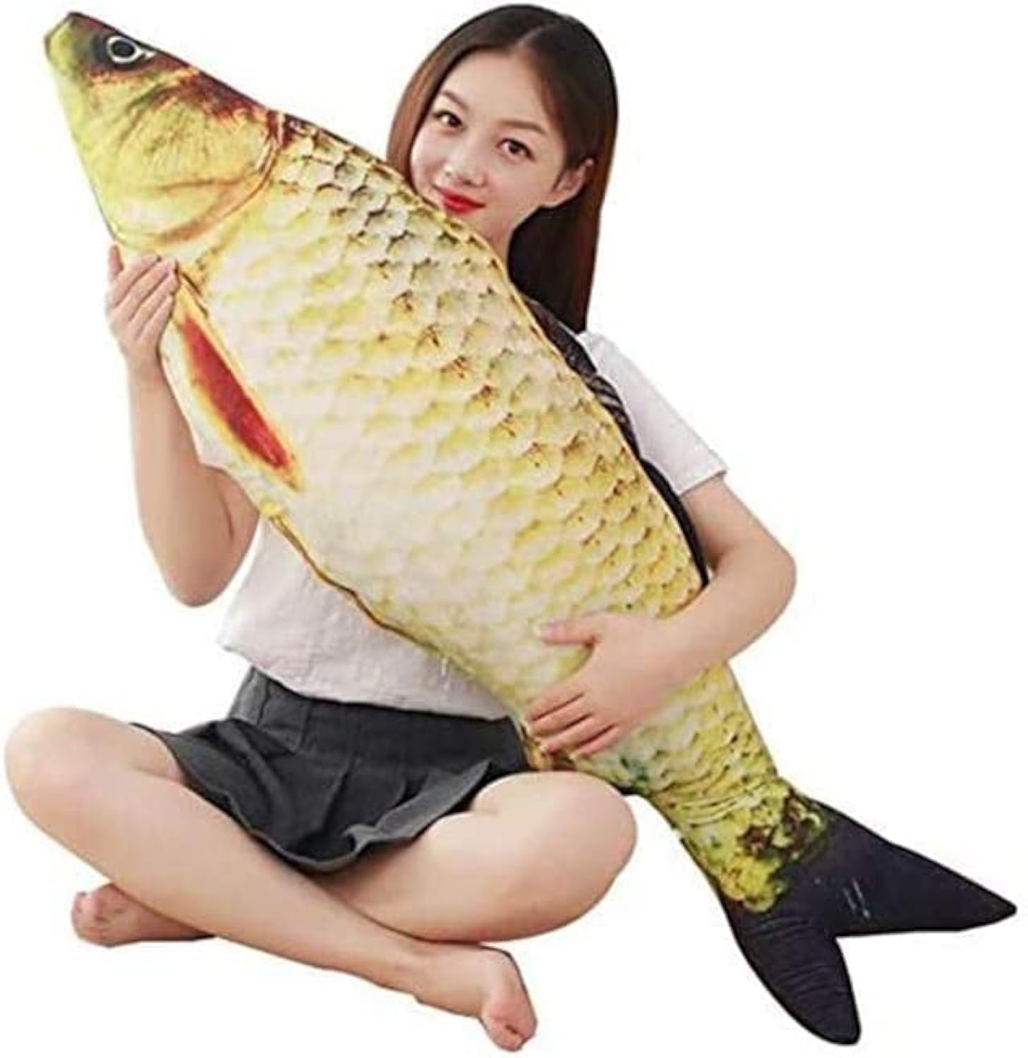 80cm Cute and Soft Carp Fish Shaped Plush Pillow, Gift for Home Decoration Gift for Kids (80cm)