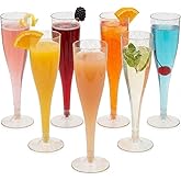 Oojami 90 Pack Disposable Champagne Flutes, 6.5 oz Gold Glitter Plastic Toasting Glasses Shatterproof Cups for Wedding, Birthday, Mimosa Bar, Party, Baby Shower, Celebration, Engagement, BPA-Free