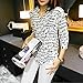 Shouhengda Women Chiffon Lapel V-Neck Blouse Plaid Button Down Tops (US4/Tag M, Letter)