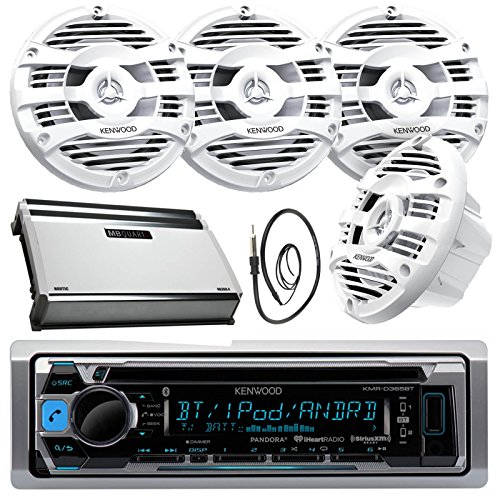 New Kenwood Marine Bluetooth CD MP3 USB AUX iPod iPhone Radio Stereo Player With 4 X 6.5