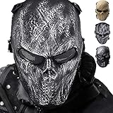 Outgeek Airsoft Mask, CS Protective Full Face Cover Scary Head Skull Mask Costume Party Outdoor