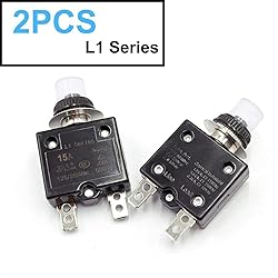 mxuteuk 2Pcs 15Amp Circuit Breakers Push Button