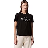 Calvin Klein Womens Monogram Logo Crewneck T-Shirt