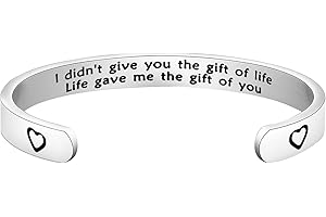 HOLLP Stepdaughter Rose Flower Bracelet Step Daughter Jewelry Daughter in Law Bracelet I Didn't Give You The of Life Gave Me Bracelet Stepdaughter Bracelet