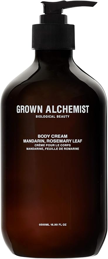 grown alchemist body cream in mandarin rosemary leaf