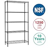 5 Shelf Wire Shelving Unit Garage NSF Metal Shelf