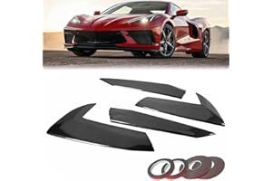 BILLFARO Side Fender Vent Door Garnish,Exterior Body Side Air Outlet Cover Trim ABS Plastic Intake Grille Accent Accessories for Corvette C8 C8.R 2020-2022
