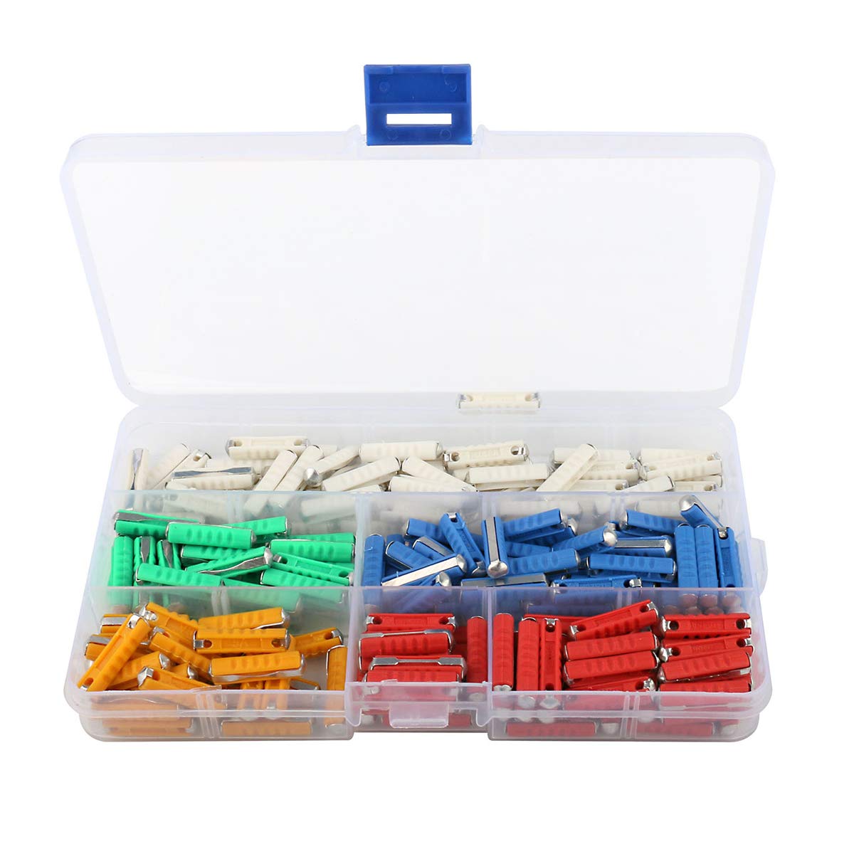 200pcs Continental Torpedo Fuse with Plastic Storage Box for 5A 8A 10A 16A 25A European Vehicles for Vintage Cars