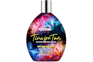 isletan Time for Tan Dark Tanning Lotion Accelerator for Indoor Tanning Bed & Outdoor Sun with Instant Bronzer to Get Dark Fast Tan, Tanning Bed Lotion with Tattoo Protecting Formula, DHA Free, 13.5oz
