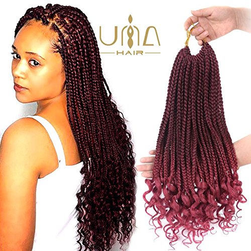 Buy Una Hair T1b118 Una 4pieces Curly Box Braids Hair 20inch