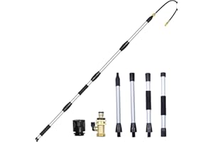 MOCW Telescopic Gutter Cleaning Tools from the Ground, Rain Gutter Cleaner Hose Attachment with Extension Poles Up to 7FT, Bendable Gutter Wand, 4 Spray Patterns Perfect for Garden Hose