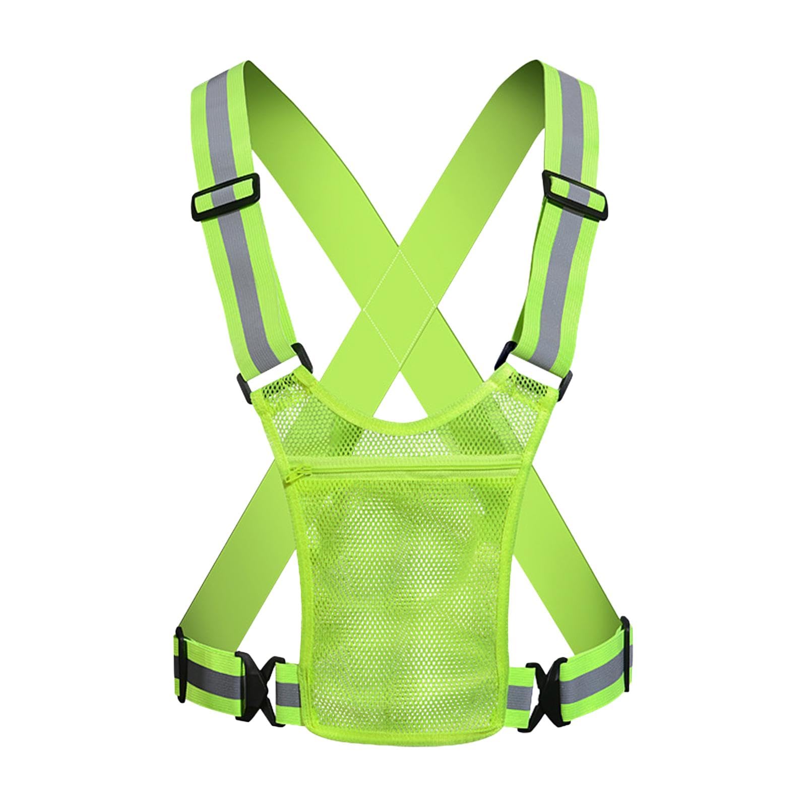 Safety Vest for Running, Reflective Vest for Walking | Running Phone Holder Vest | Reflective Vest for Transportation Work, Safety Running Gear, High Visibility Walking and Cycling with Phone Pocket