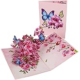 Pop Up Orchid and Butterfly Greeting Card for Birthdays, Thank You, Get Well, Mothers Day or Any Occasion. By Devine Cards