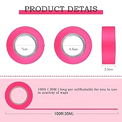 6 Pack Flourescent Pink Flagging Tape, Non-Adhesive