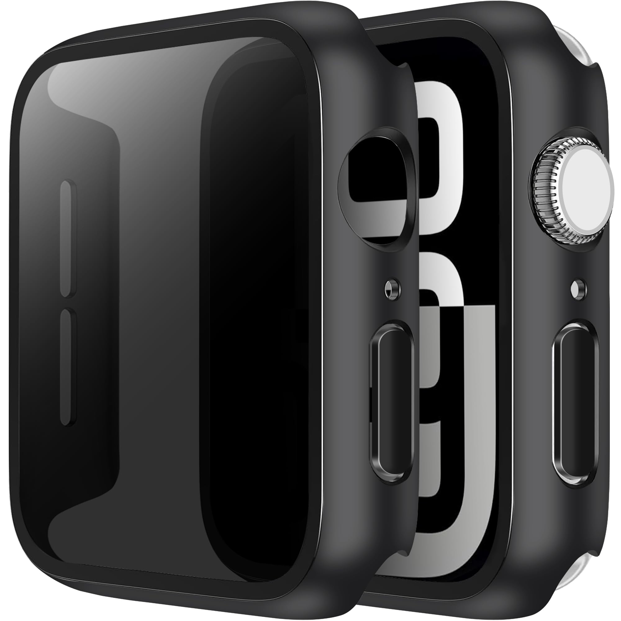 LINTEKER 2 Pack for Apple Watch 46mm Case with Privacy Screen Protector, [Anti-Peeping] Ultra-Thin Protective Cover for Apple Watch Series 11 (2025) / Series 10 46mm, Black