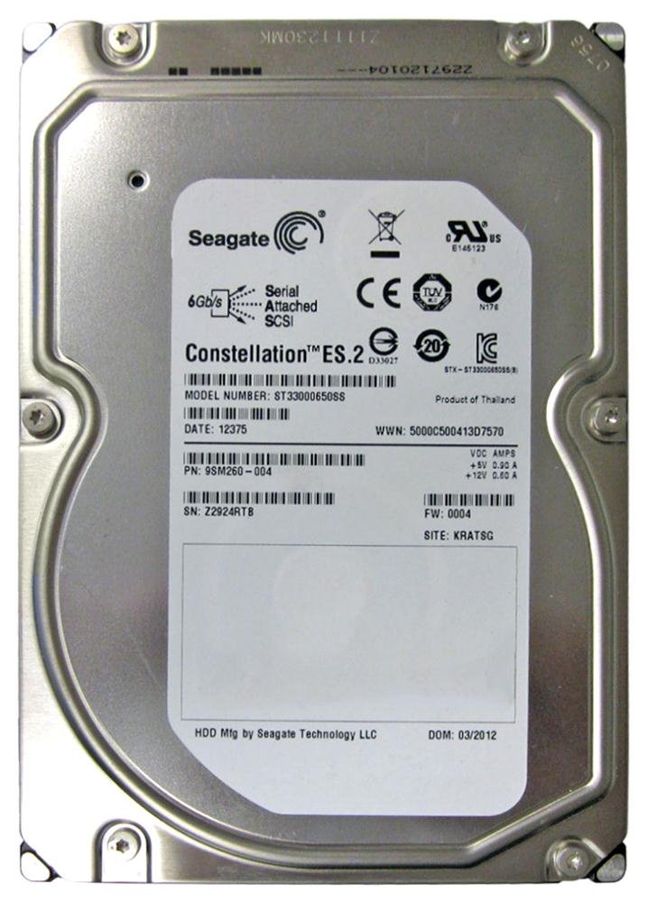 Seagate ST33000650SS Constellation ES.2 SAS 6Gb/s 3-TB Hard Drive