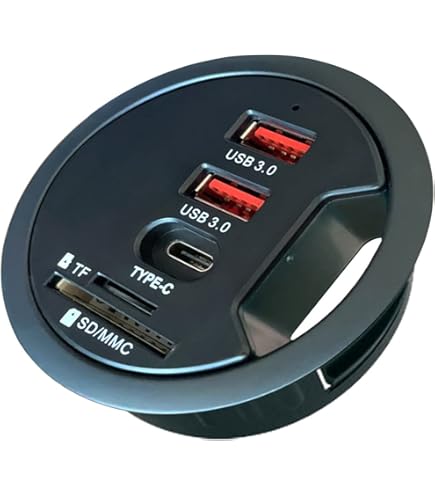 Hub USB 3.0 Avec Lecteur De Cartes SD/TF - Ports USB-A Et USB-C - Pour Bureau, PC Et Ordinateur Portable