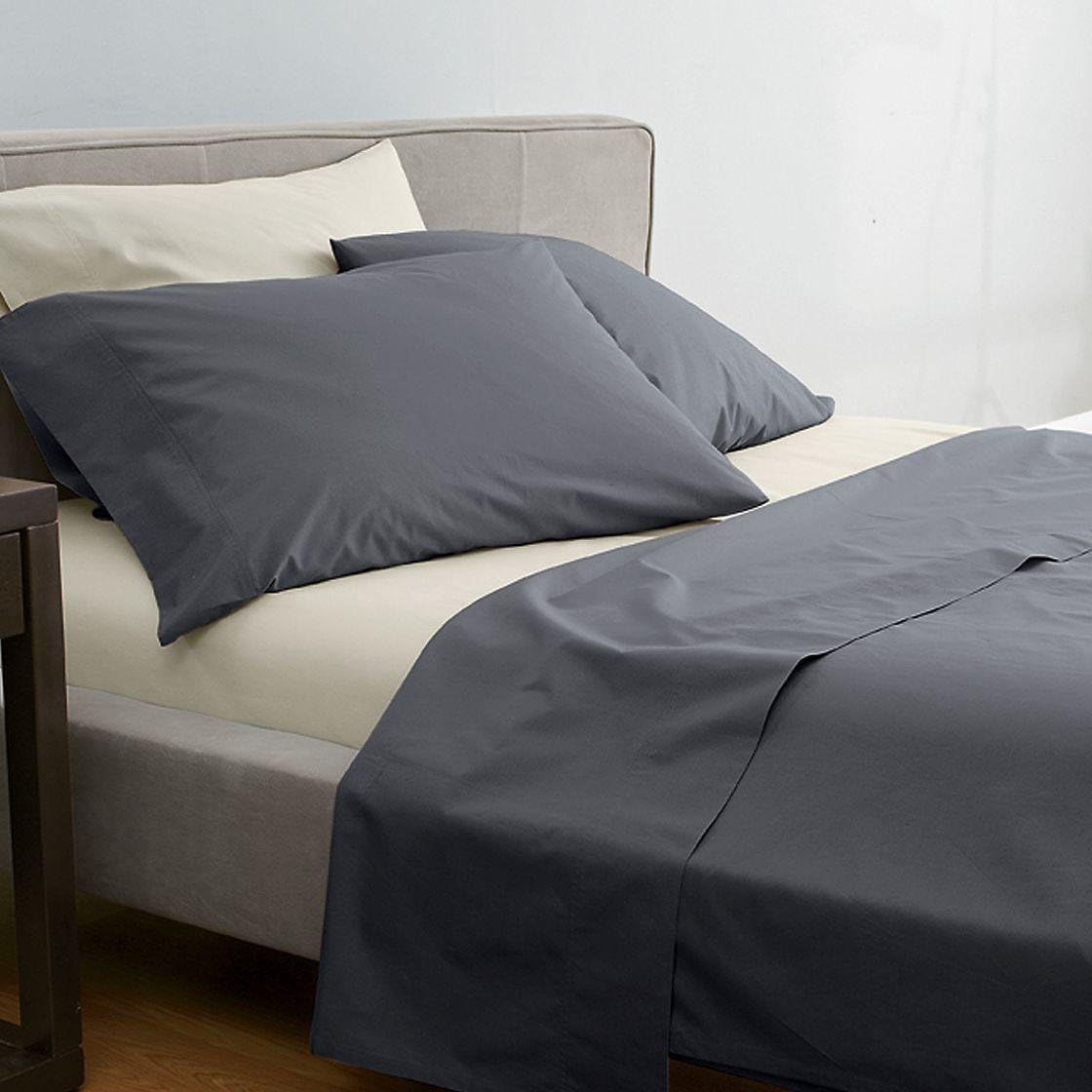 Supima Percale Pillowcase (Set of 2), Standard, Pewter