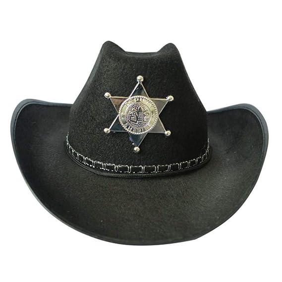 Adult Sheriff Cowboy Hat Wild West Police Officer Fancy Dress Sombrero