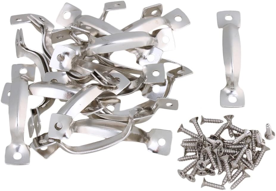 Jewelry Box Case Door Drawer Mini Arched Pull Handle Arched Pull Knob Pack of 20 (silver)