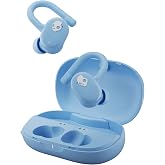 Skullcandy Push Play Active Wireless Earbuds - Preppy Blue | In-Ear Hanger, Bluetooth, Noise Isolating 58 Hours Battery, Sweat and Water Resistant, Microphone, Running Outdoors, Exercise